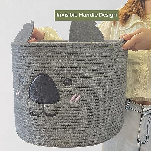 OMERAI Koala Cotton Rope Woven Basket 15 x 126 Grey