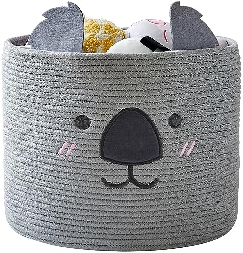 OMERAI Koala Cotton Rope Woven Basket 15 x 126 Grey