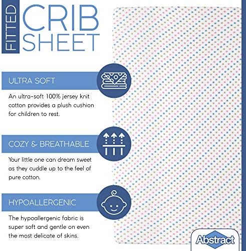 Abstract Cotton Crib Sheets - Soft Fitted Bedding for Baby