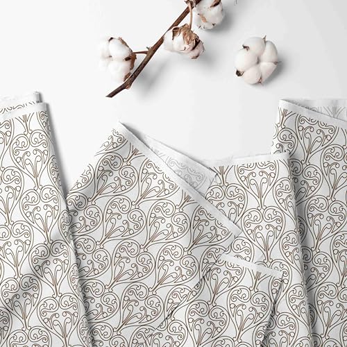 Bacati 2 Pack Crib Fitted Sheets - Damask WhiteBrown Chocolate