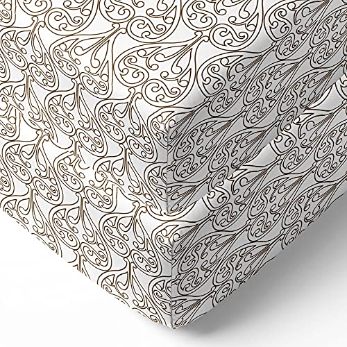 Bacati 2 Pack Crib Fitted Sheets - Damask WhiteBrown Chocolate
