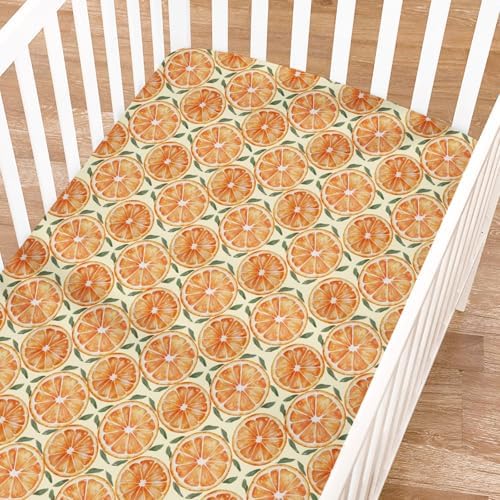 KASTLEE Cute Orange Sweet Fitted Crib Sheets 52x28