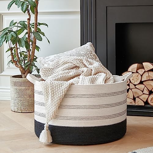Extra Large Cotton Rope Basket with Handle