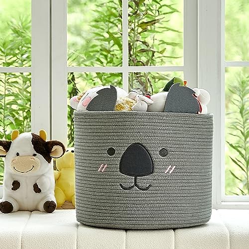 OMERAI Koala Cotton Rope Woven Basket 15 x 126 Grey