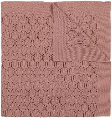 Chunky Pointelle Knit Baby Blanket - Mauve 29 x 36 1