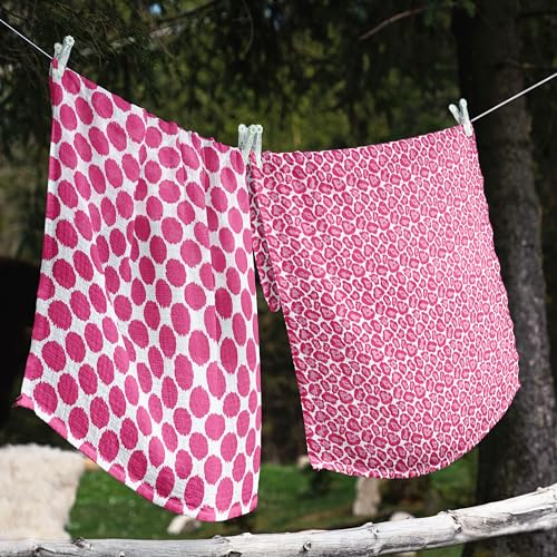 Bacati Ikat Swaddle Blankets Set of 4 Dots Leopard Pink Grey